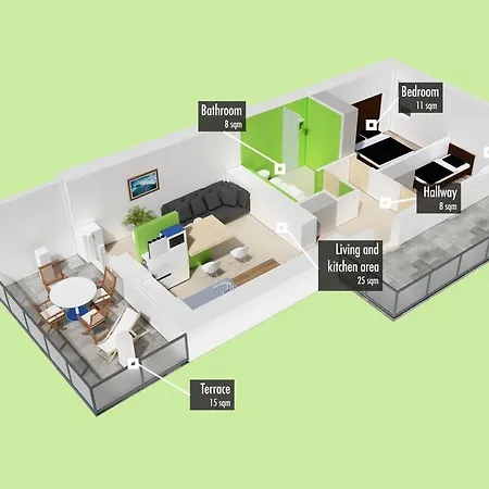 Tre Perle アパート *